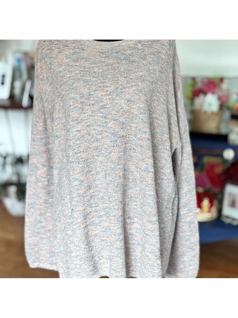 Pure Jill Organic Cotton Marled Top L Relaxed Fit Lightweight Sweater - Picture 2 of 8